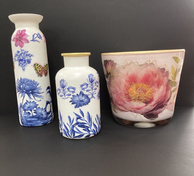 WORKSHOP DECOUPAGE VAZEN GEGEVEN DOOR BEATRIX FREDERIKS (VOL)